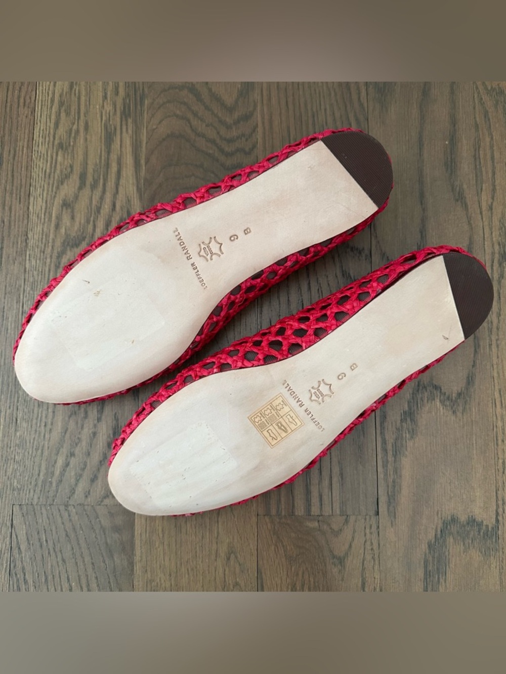 Like New Loeffler Randall Leonie Woven Soft Ballet Flats in Red Size 9B - Picture 8 of 8